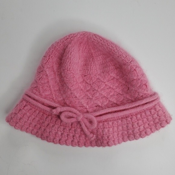 Accessories - Pink vintage Angora blend cozy cute hat 57cm medium